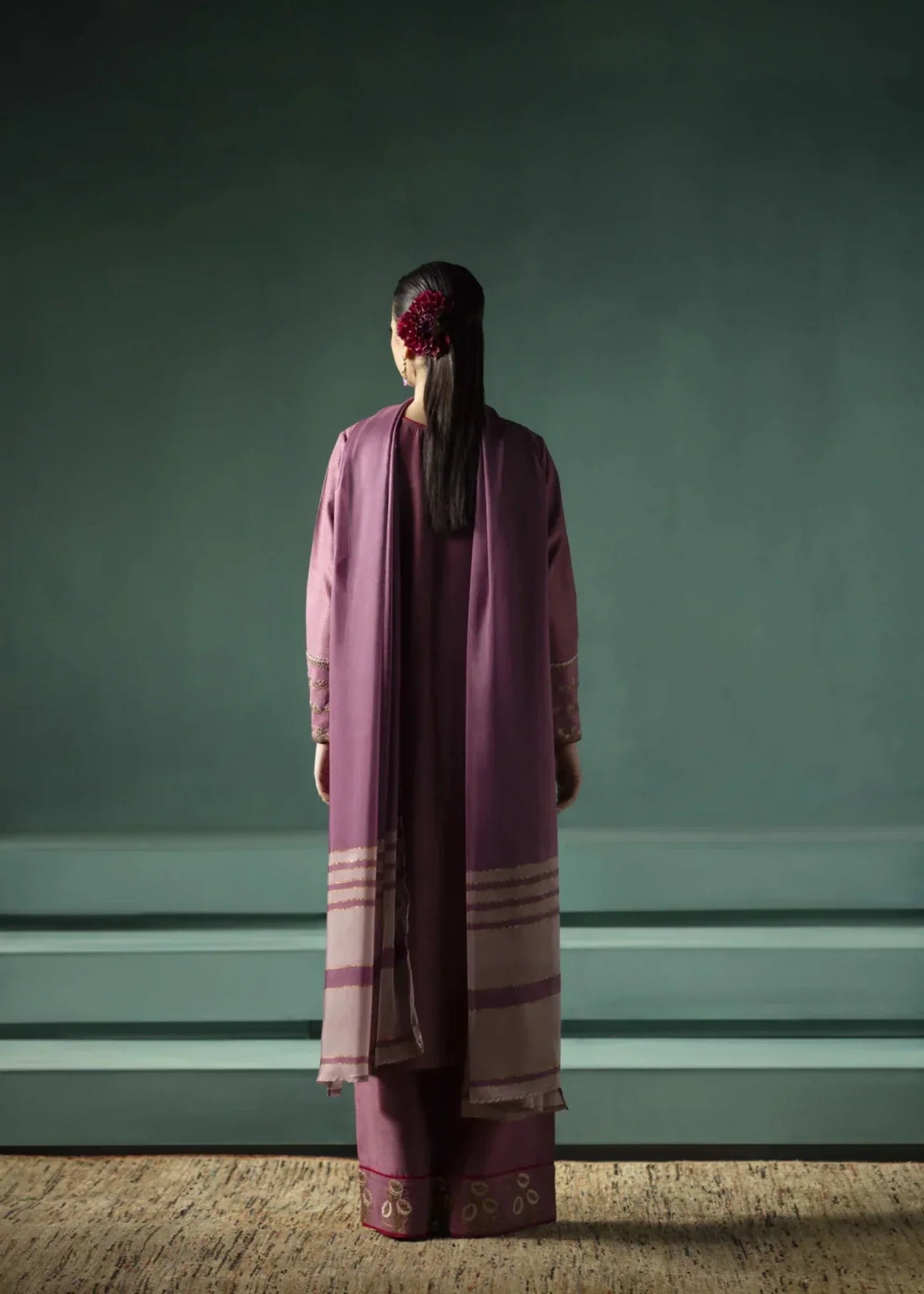 pk raw silk Kurta Set in Mauve pink
