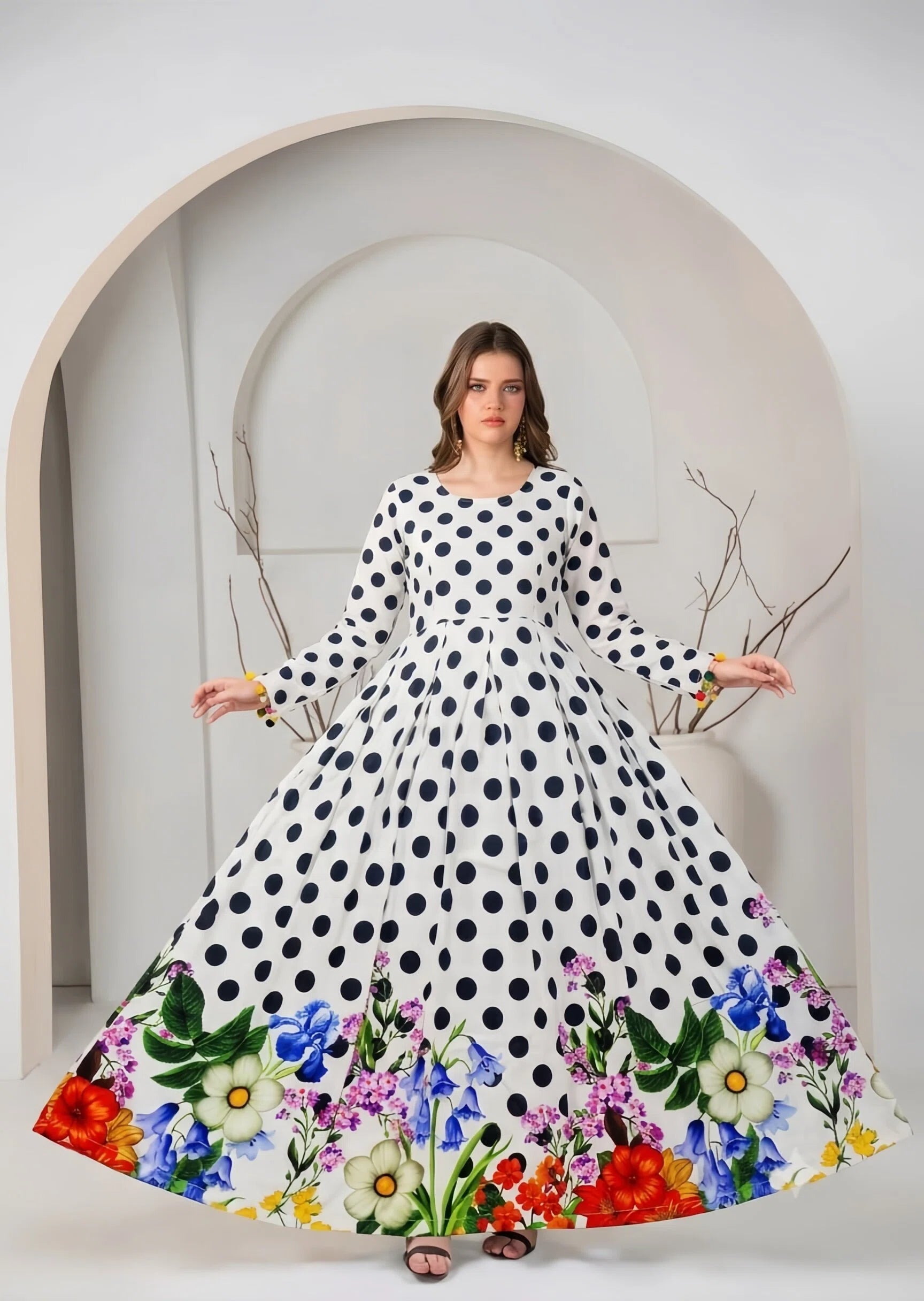 poly lawn Maxi in Black, white
