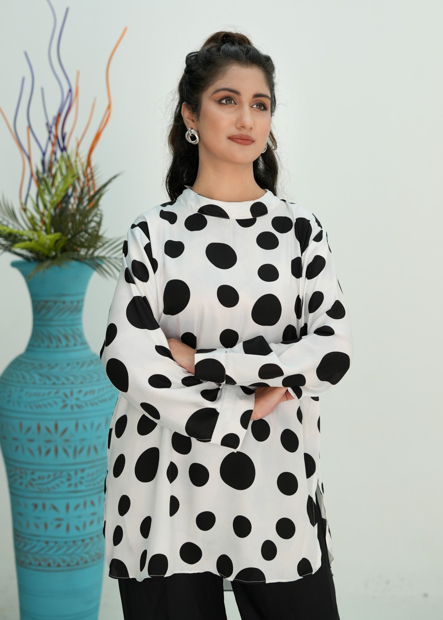 georgette Tunic in White