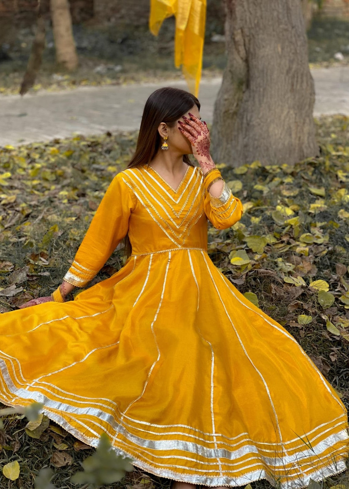 kattan silk Maxi in Mustard
