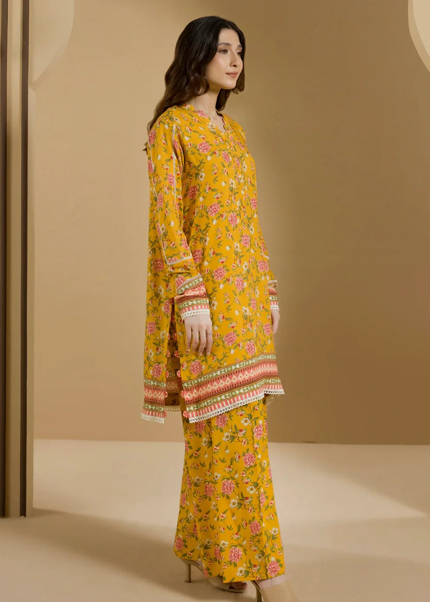 linen Unstitched in Mustard