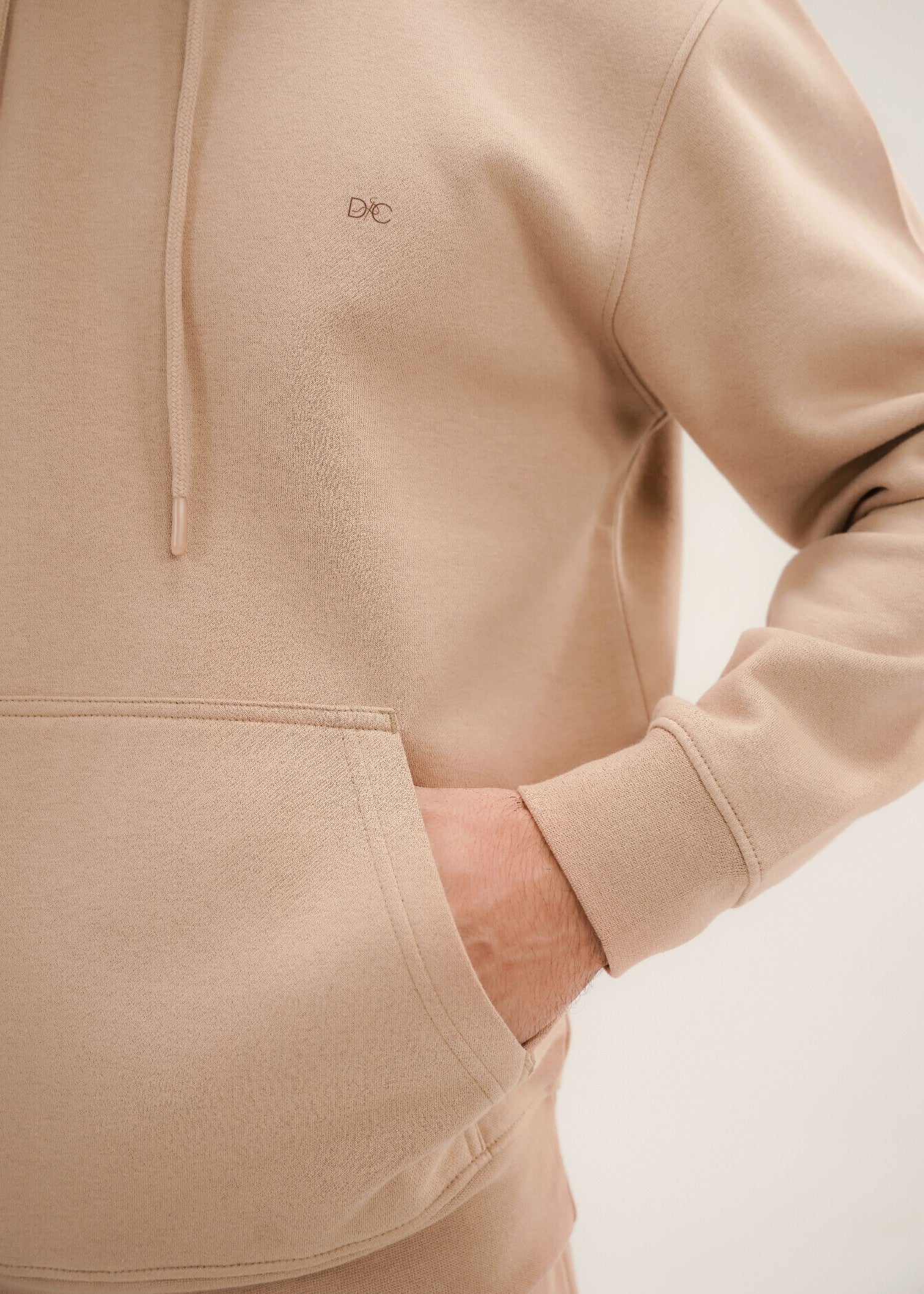 polycotton Hoodie in Almond brown