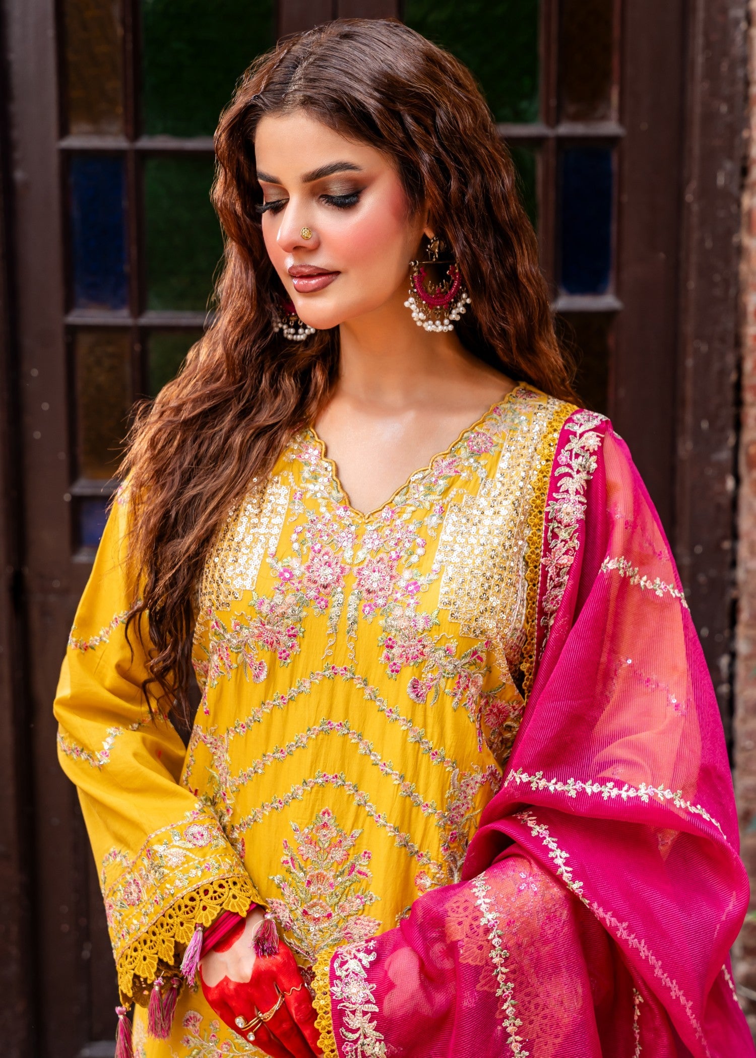 lawn Unstitched in Mustard, lusty gallant