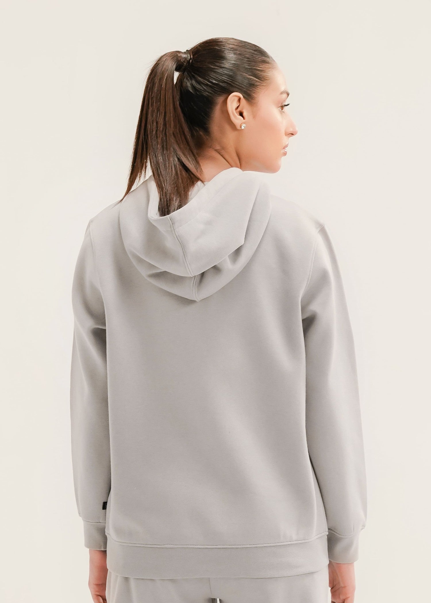 fleece Hoodie in Silver
