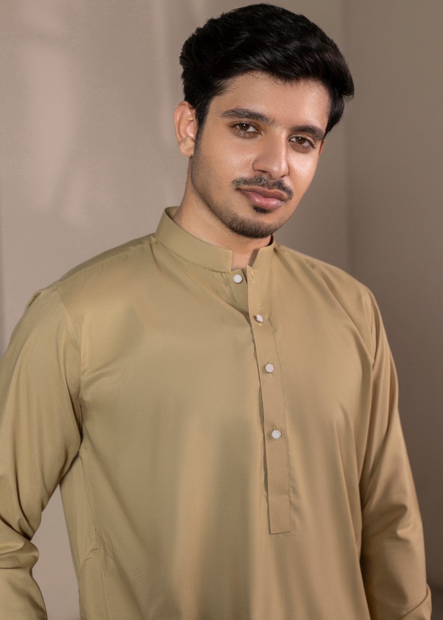 wash & wear Kurta Set in Flax