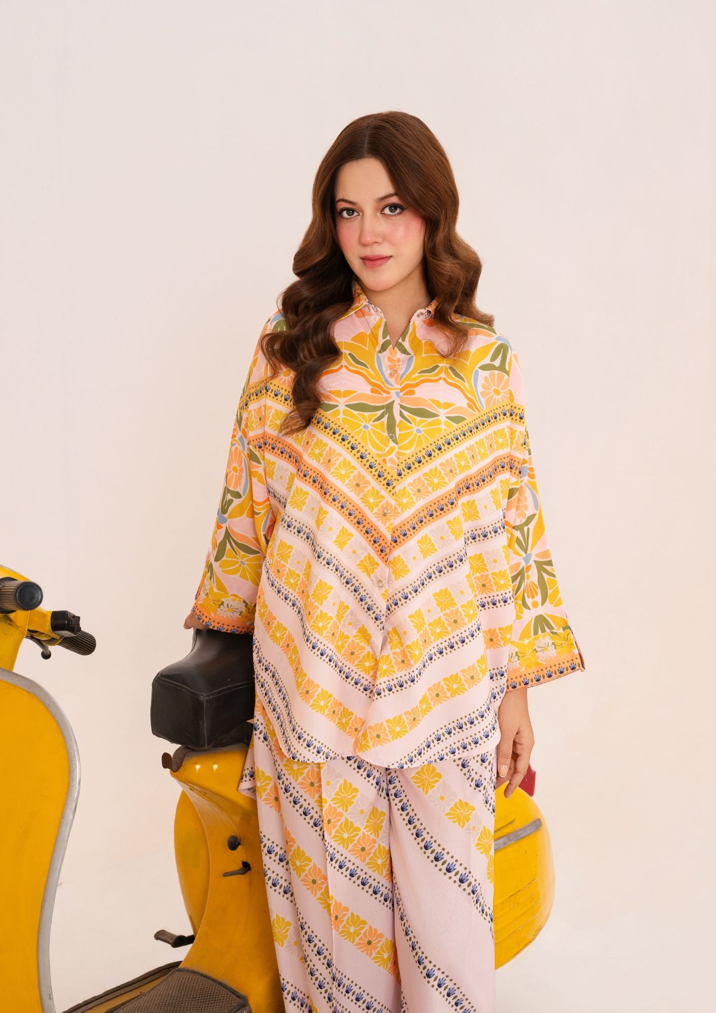 swiss cotton Co ord Sets in Yellow
