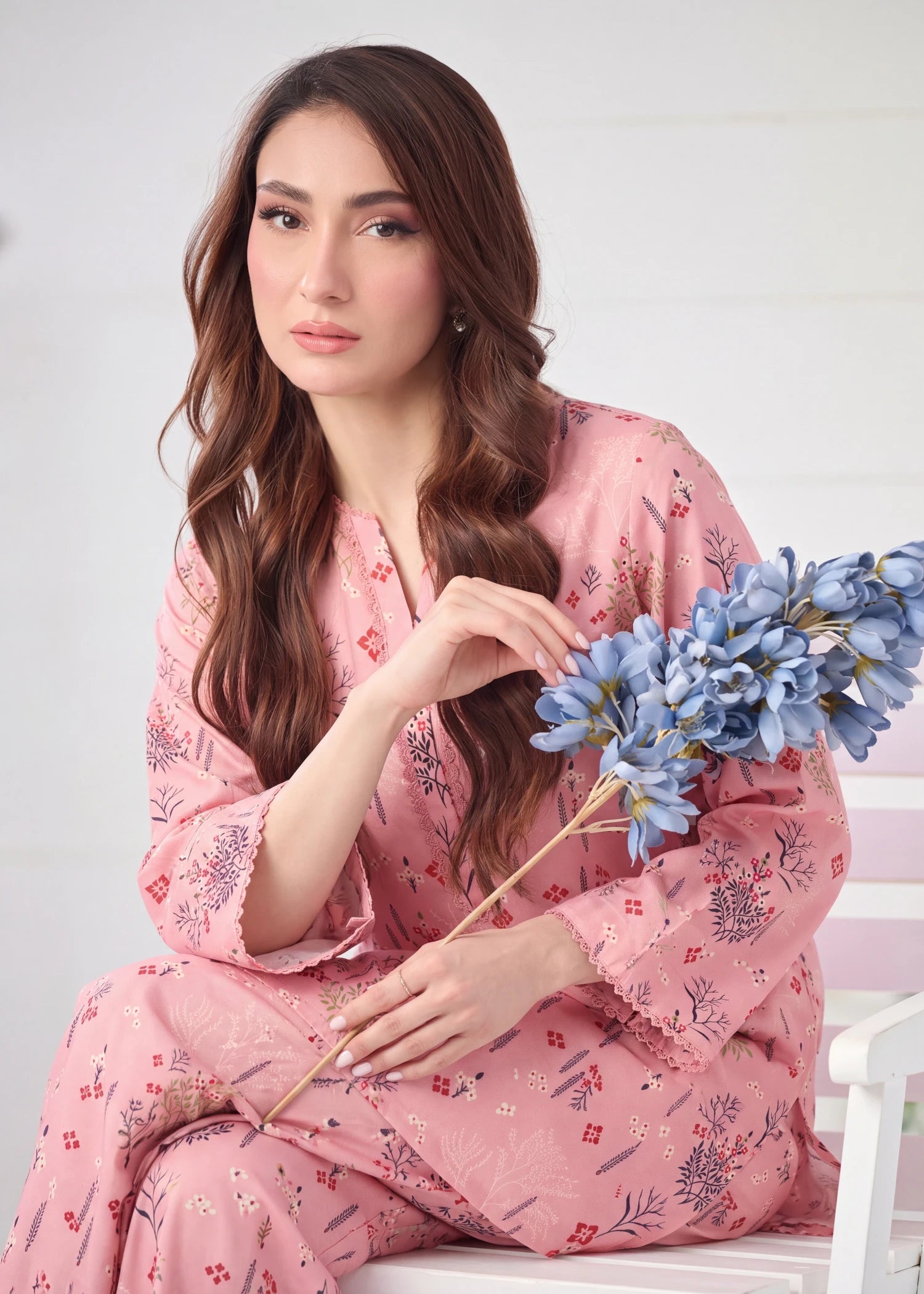 lawn Co Ord Sets in Salmon pink