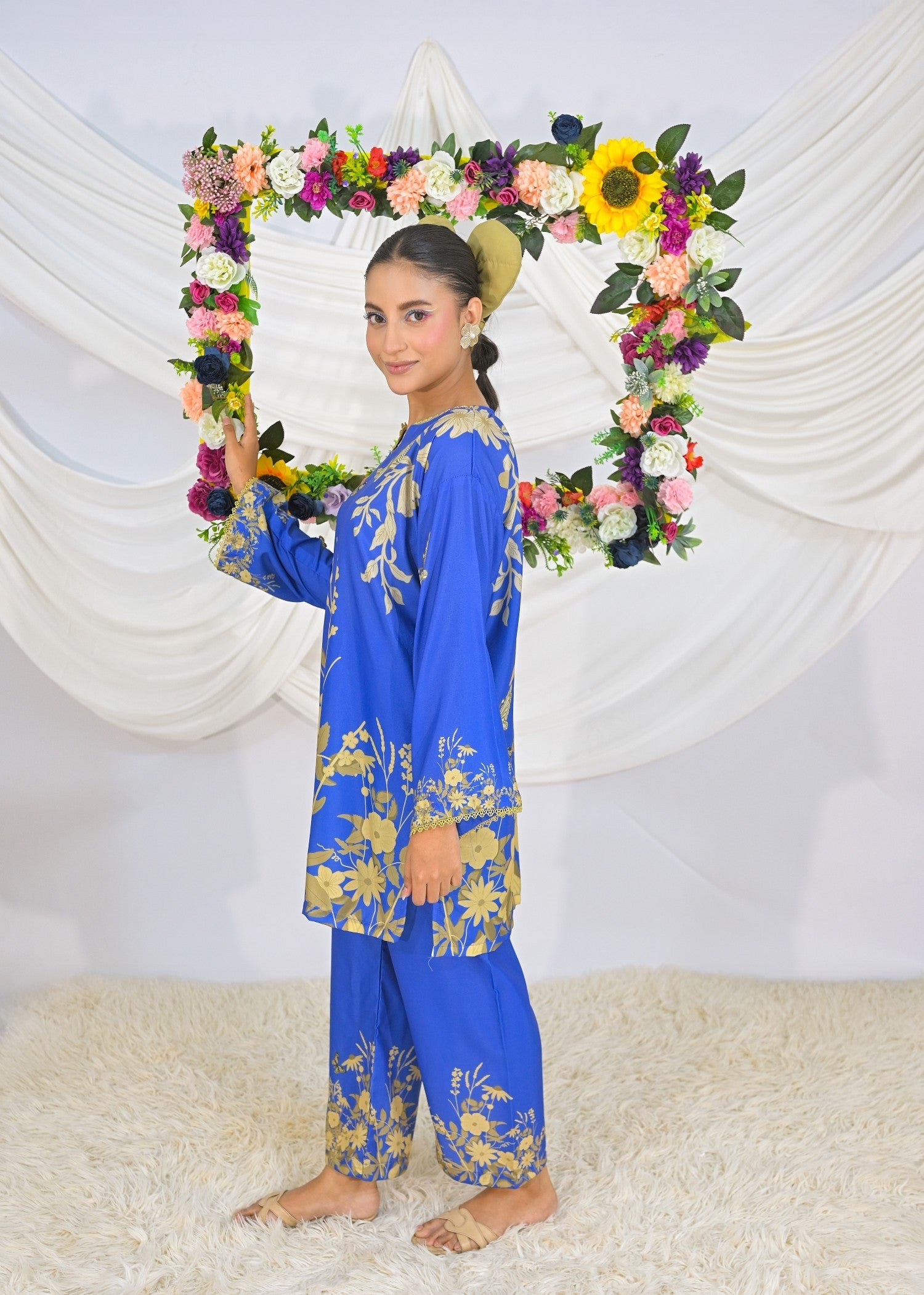 swiss lawn Co Ord Sets in Blue