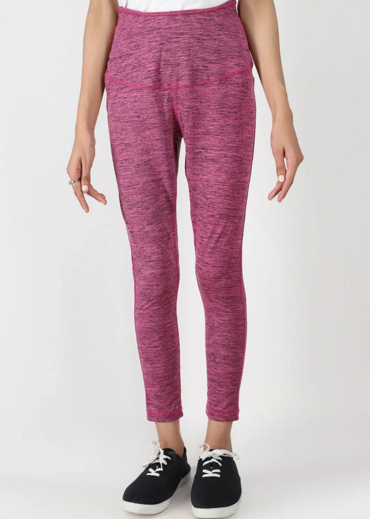 polyester Leggings in Berry red