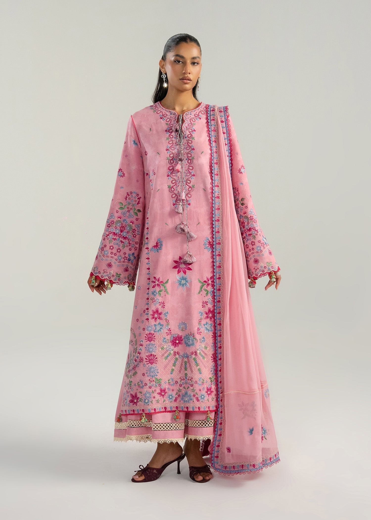Zan Festive Luxury Lawn – Pembe
