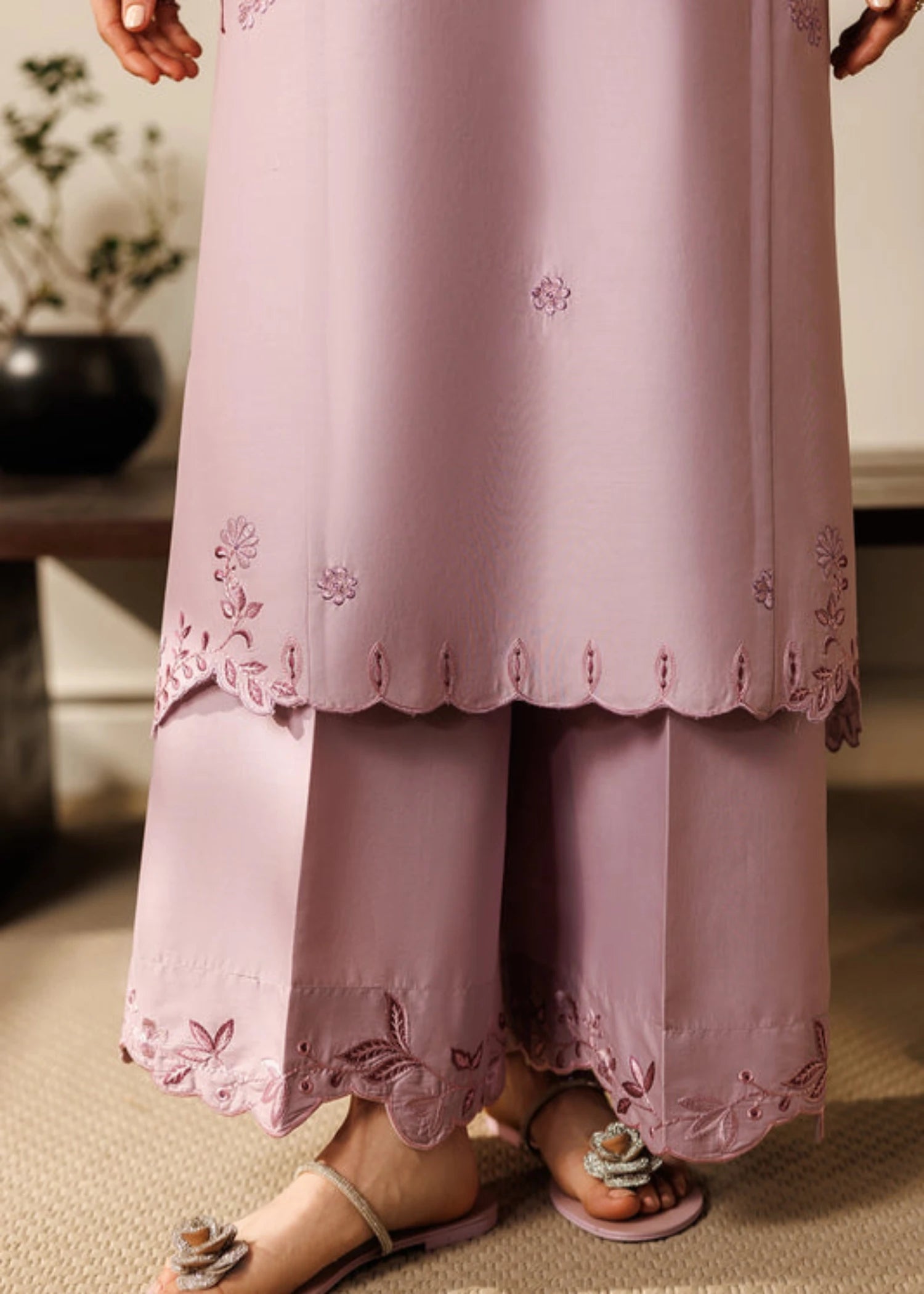 cotton Kurta Set in Mauve