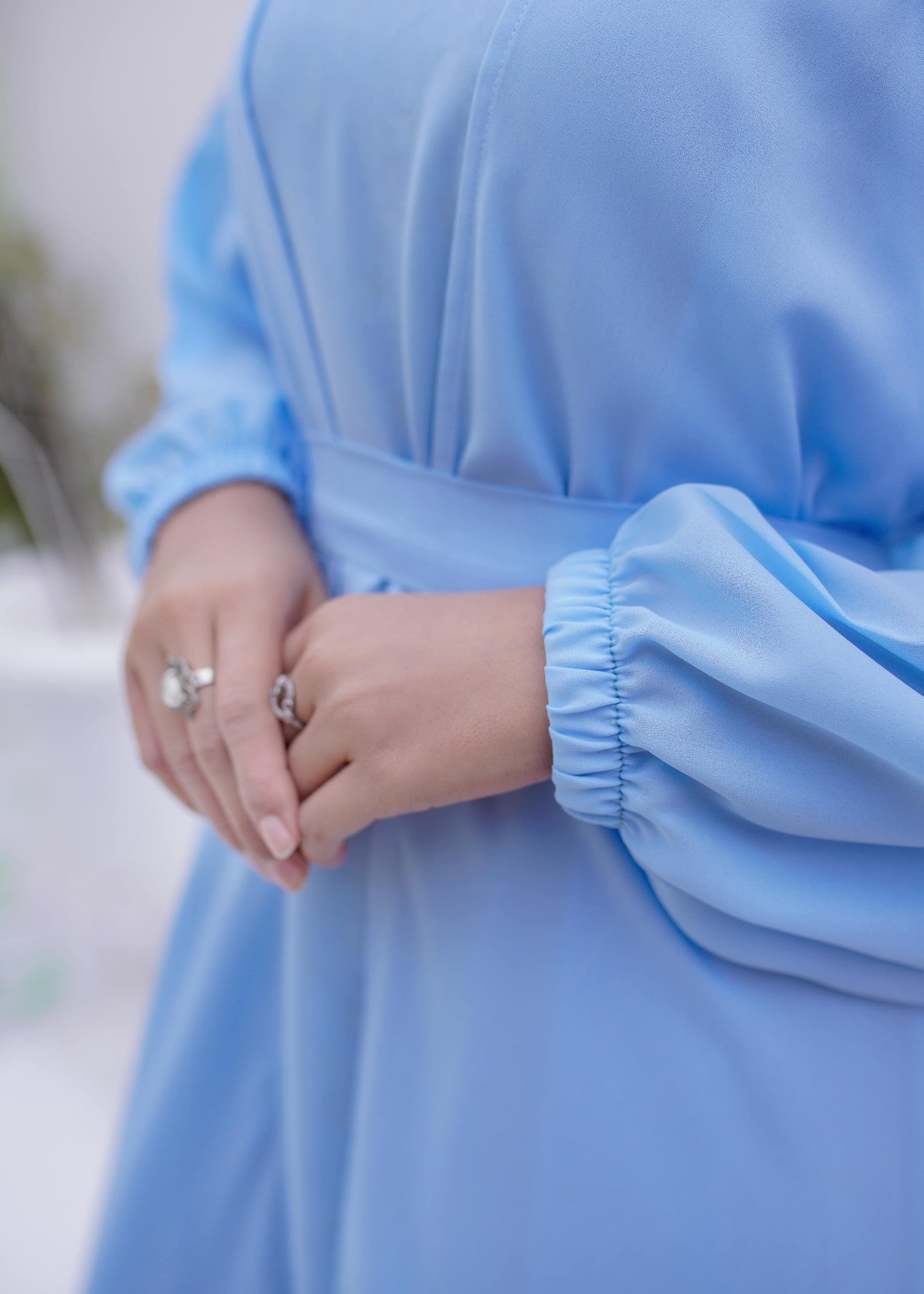 nidha blend Abaya in Sky blue