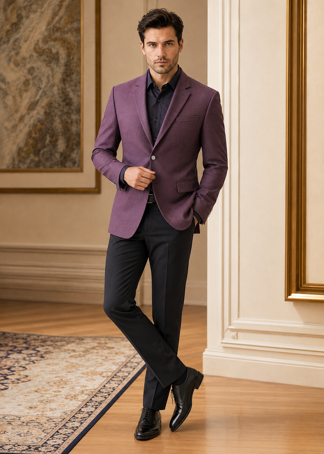 tropical Blazer in Maroon