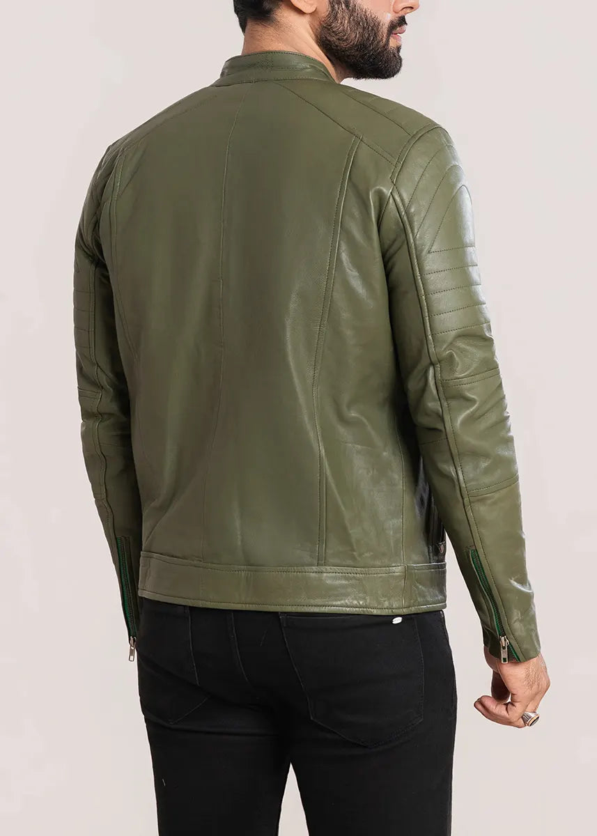 leather Jacket in Green