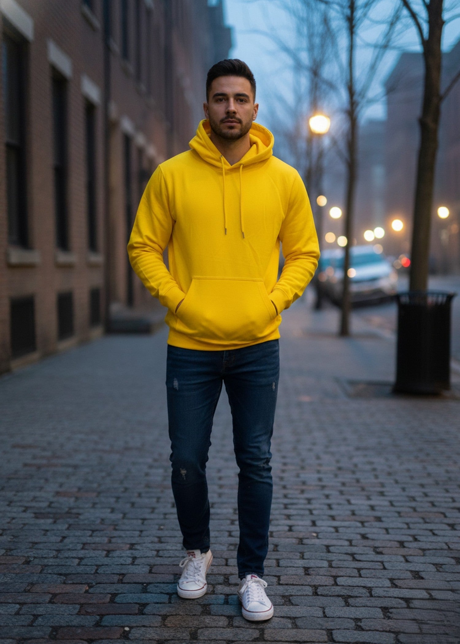 polycotton Hoodie in Yellow