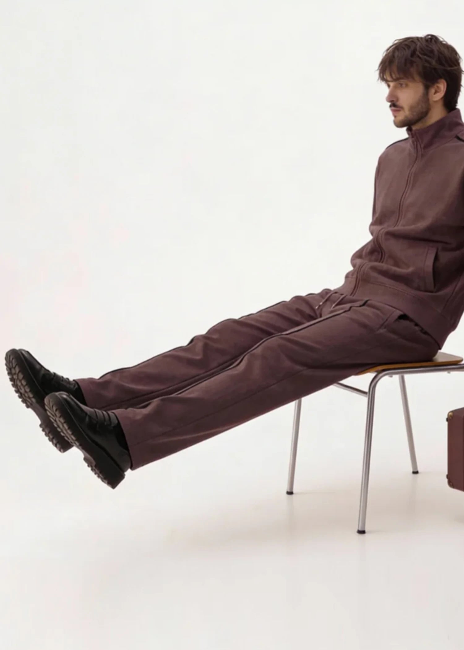 polyester Trousers in Brown