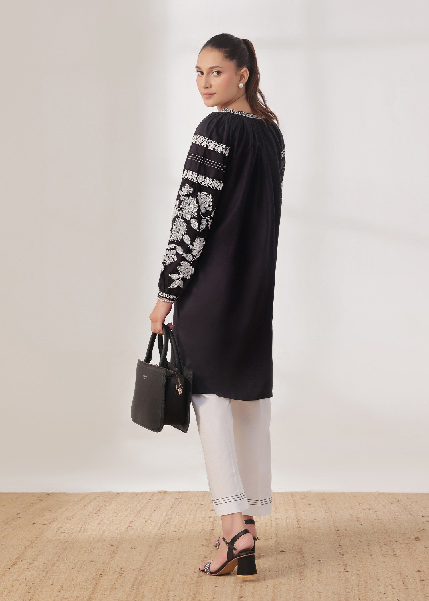 self jacquard Co Ord Sets in Black