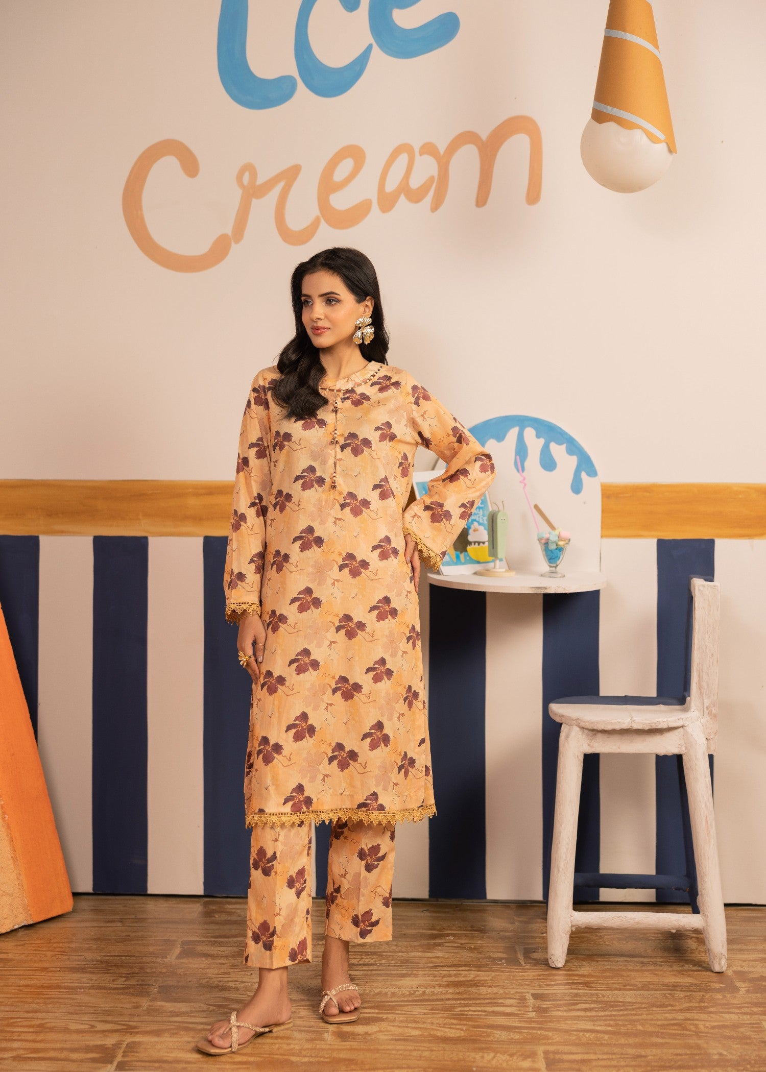 lawn Co Ord Sets in Marmalade orange