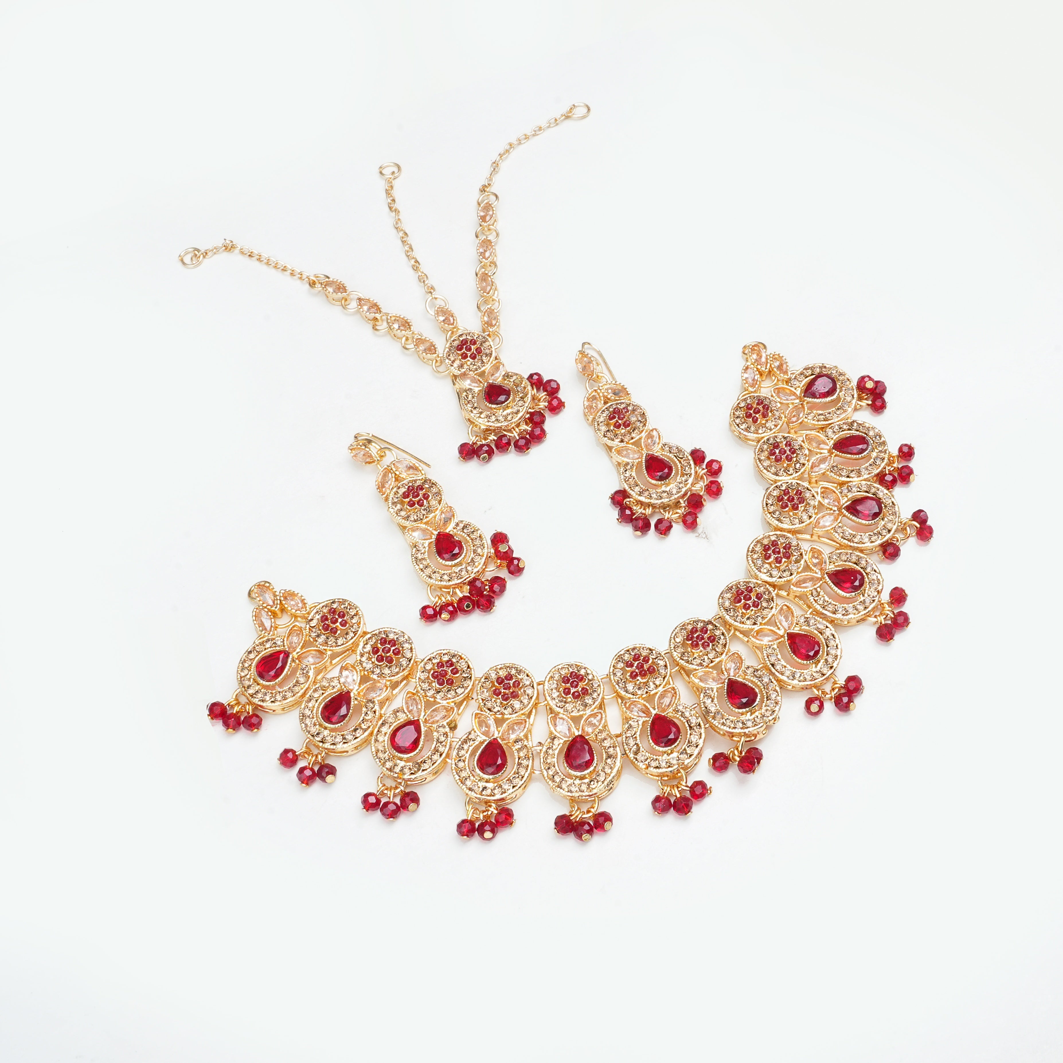 Choker in Gold, red Color by - Trendy Women Choker WDV9136