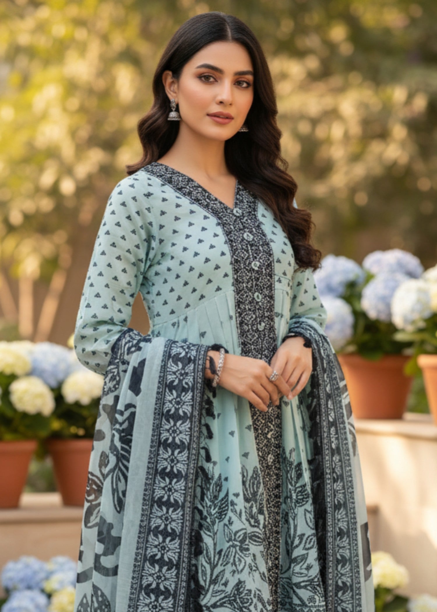 chiffon Maxi in Ice blue