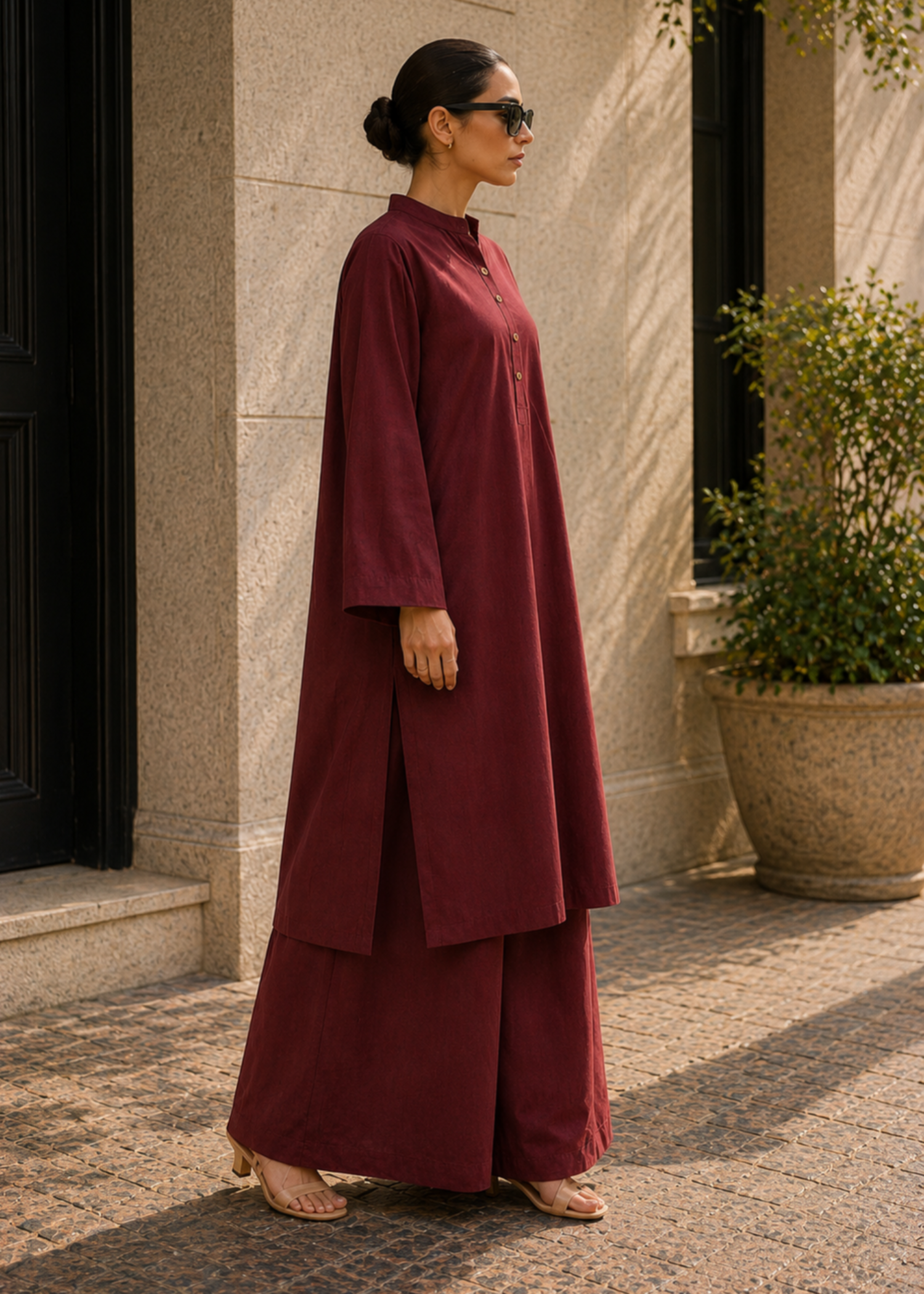 cotton Co Ord Sets in Cherry red