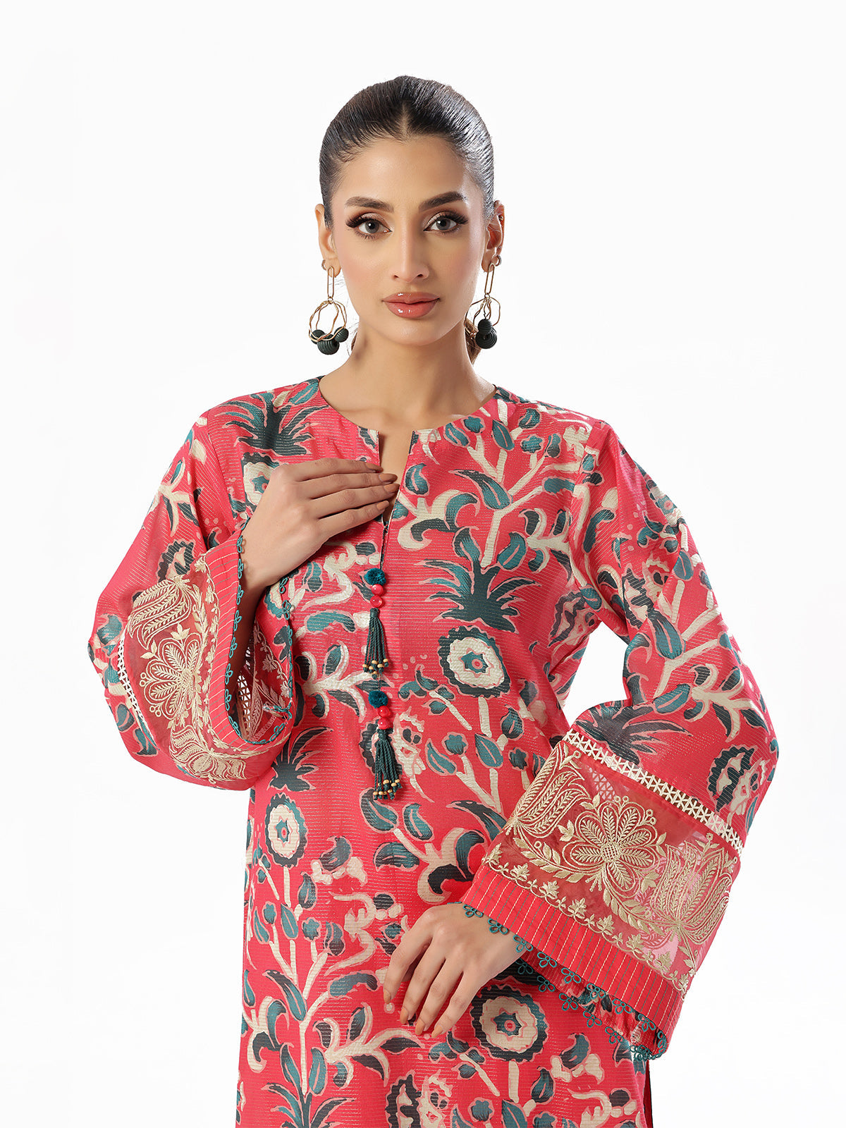 masuri Kurta Set in Raspberry pink