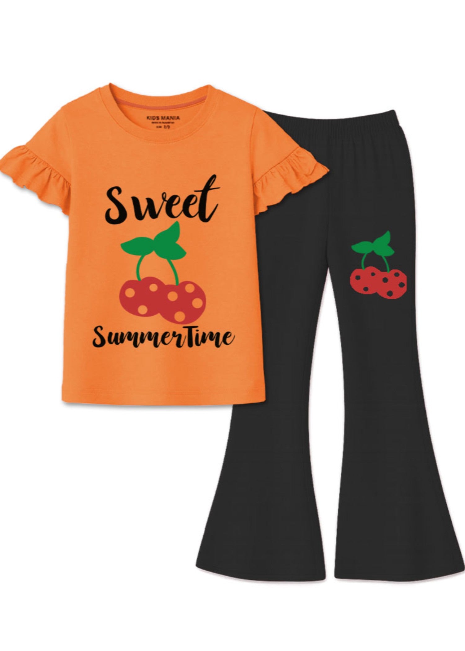 Co Ord Sets in Black, bright orange