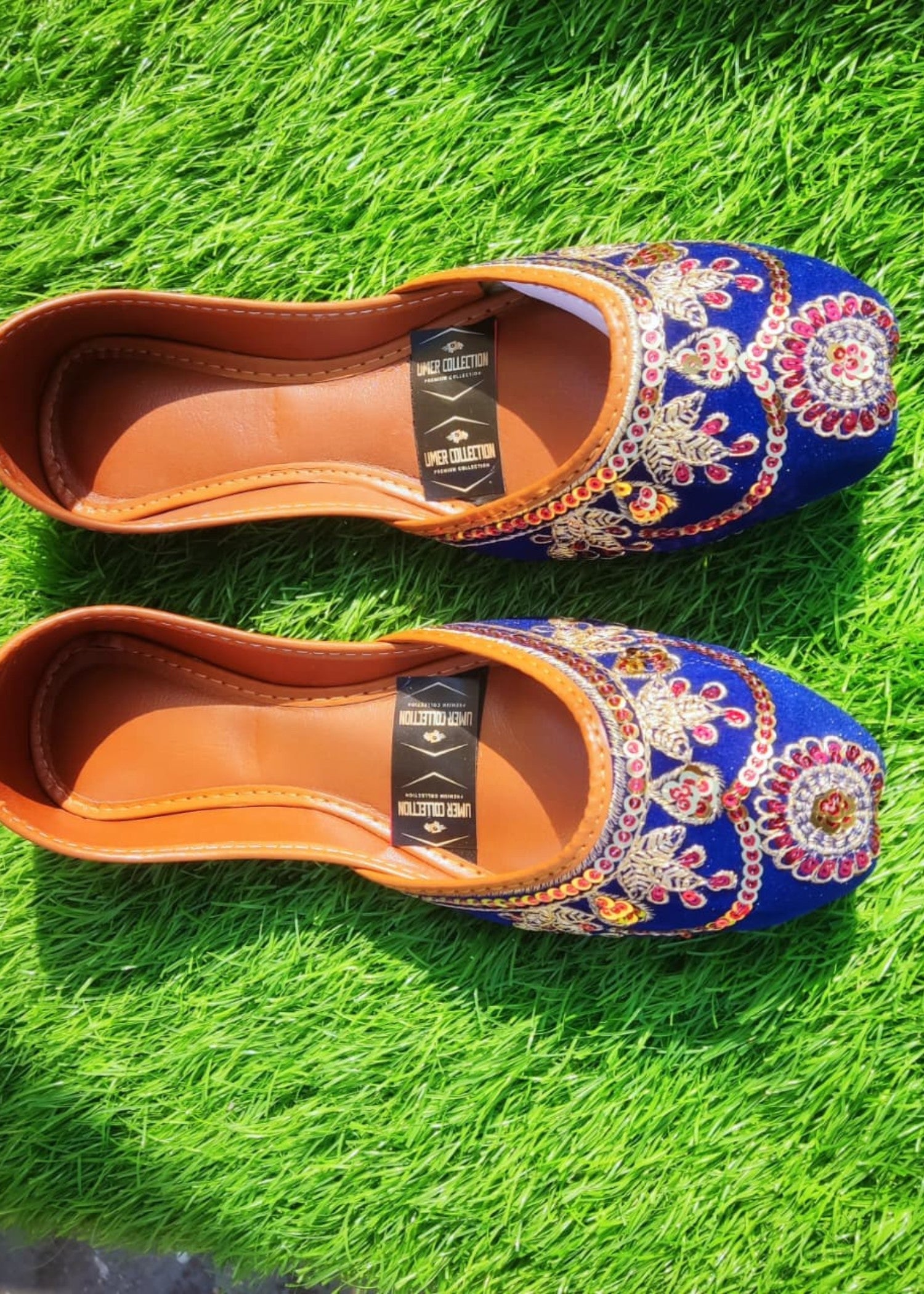 Khussa in Cobalt blue by - High Quality Women Khussa XYY3146