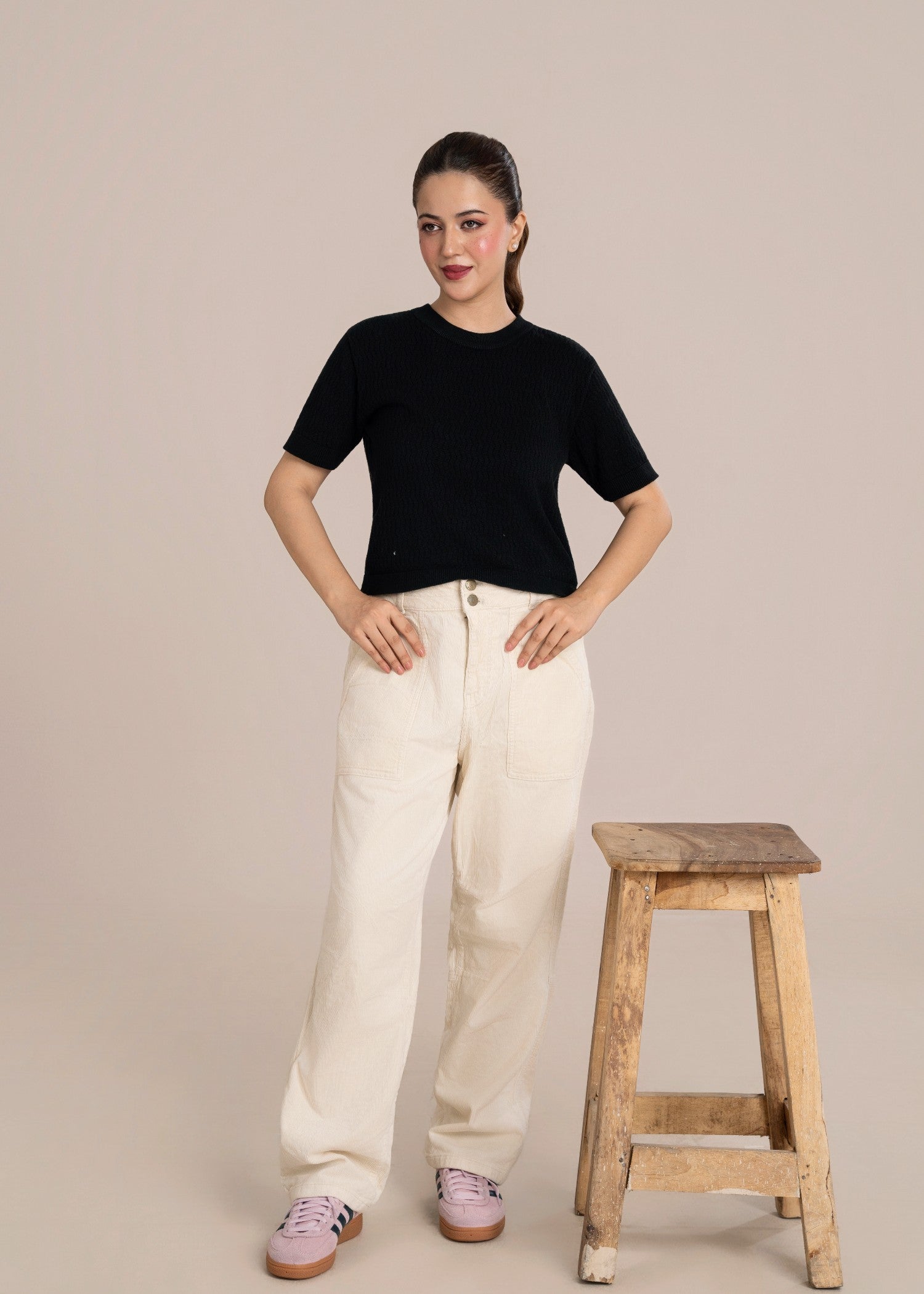 corduroy Pants in Off-white