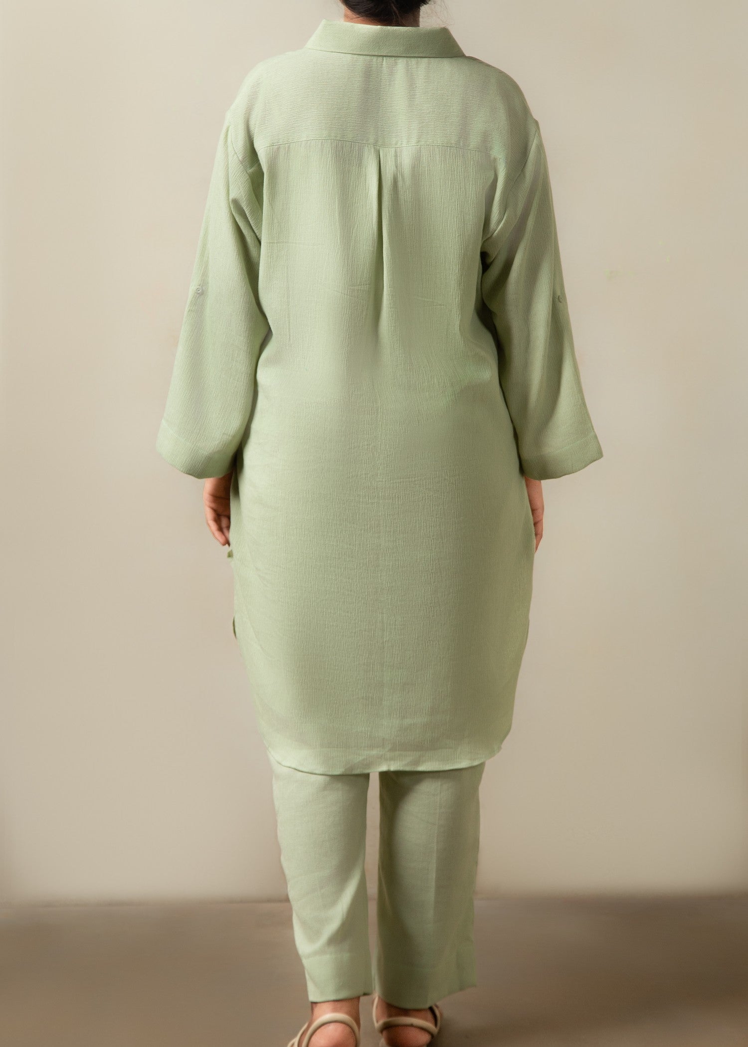 cotton linen Co Ord Sets in Tea green