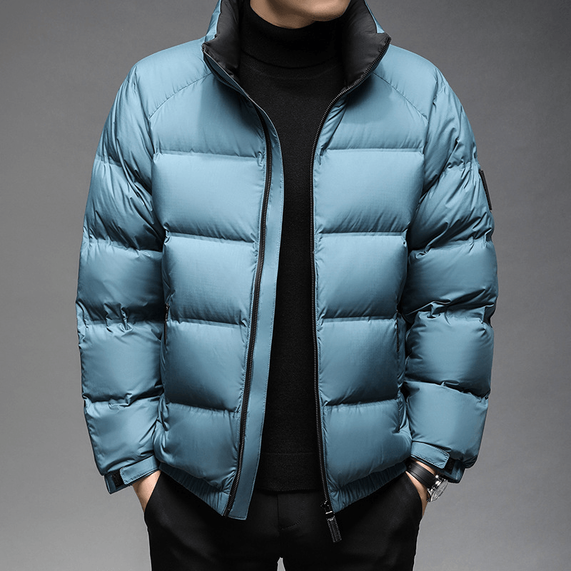 Men'S Polyester Loose Solid Color Short Jacket