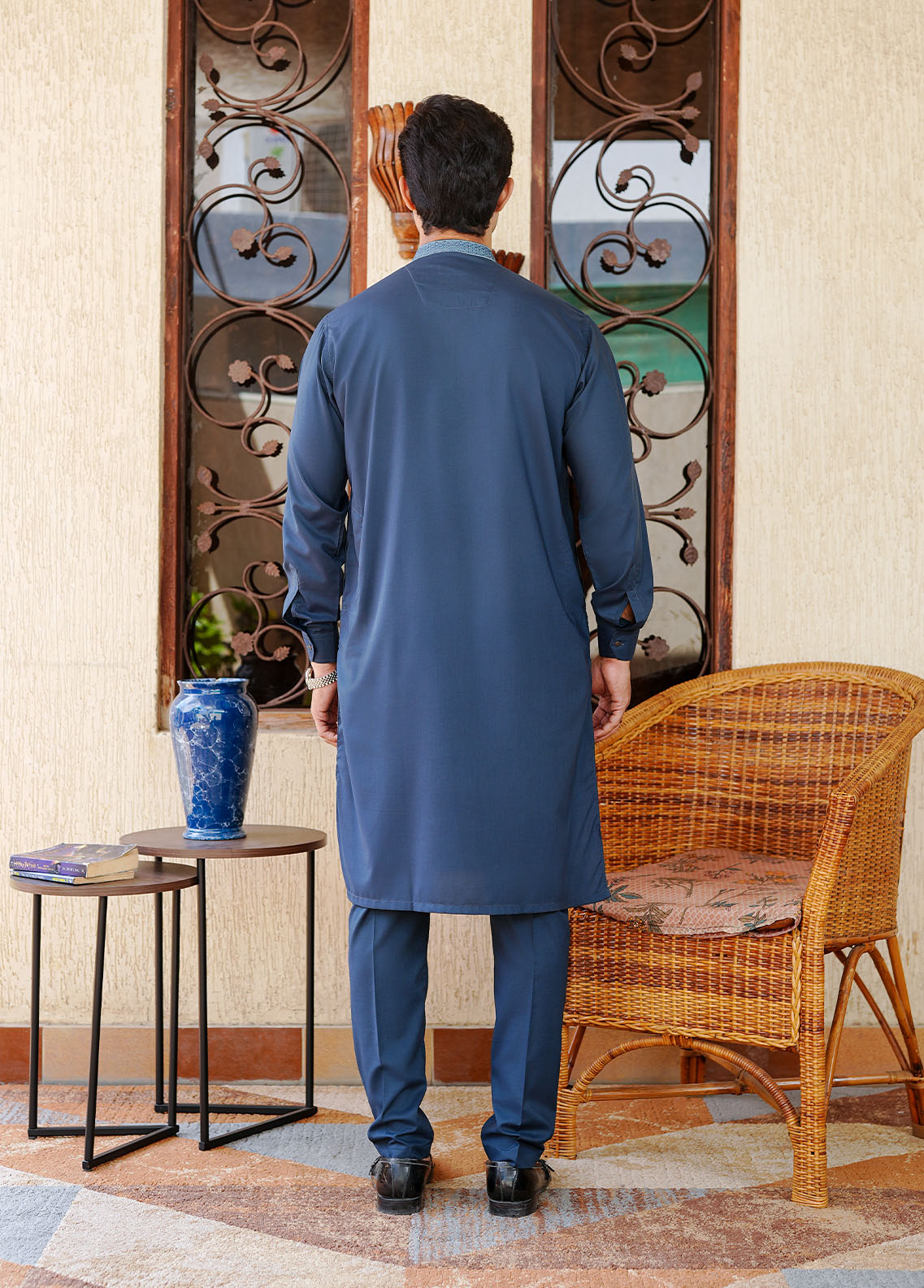 wash & wear Kurta Set in Sapphire blue