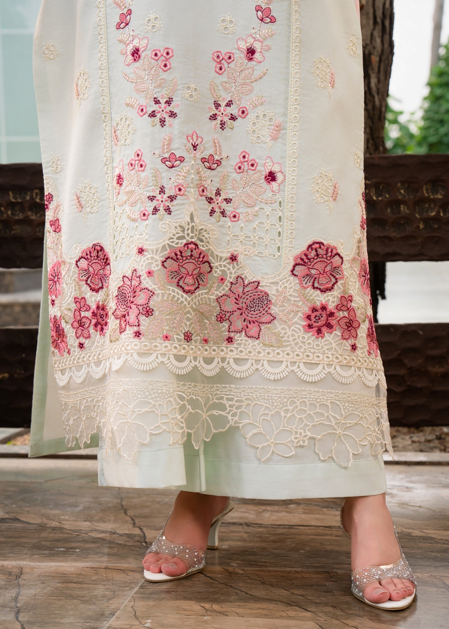 lawn Kurta Set in Mint green