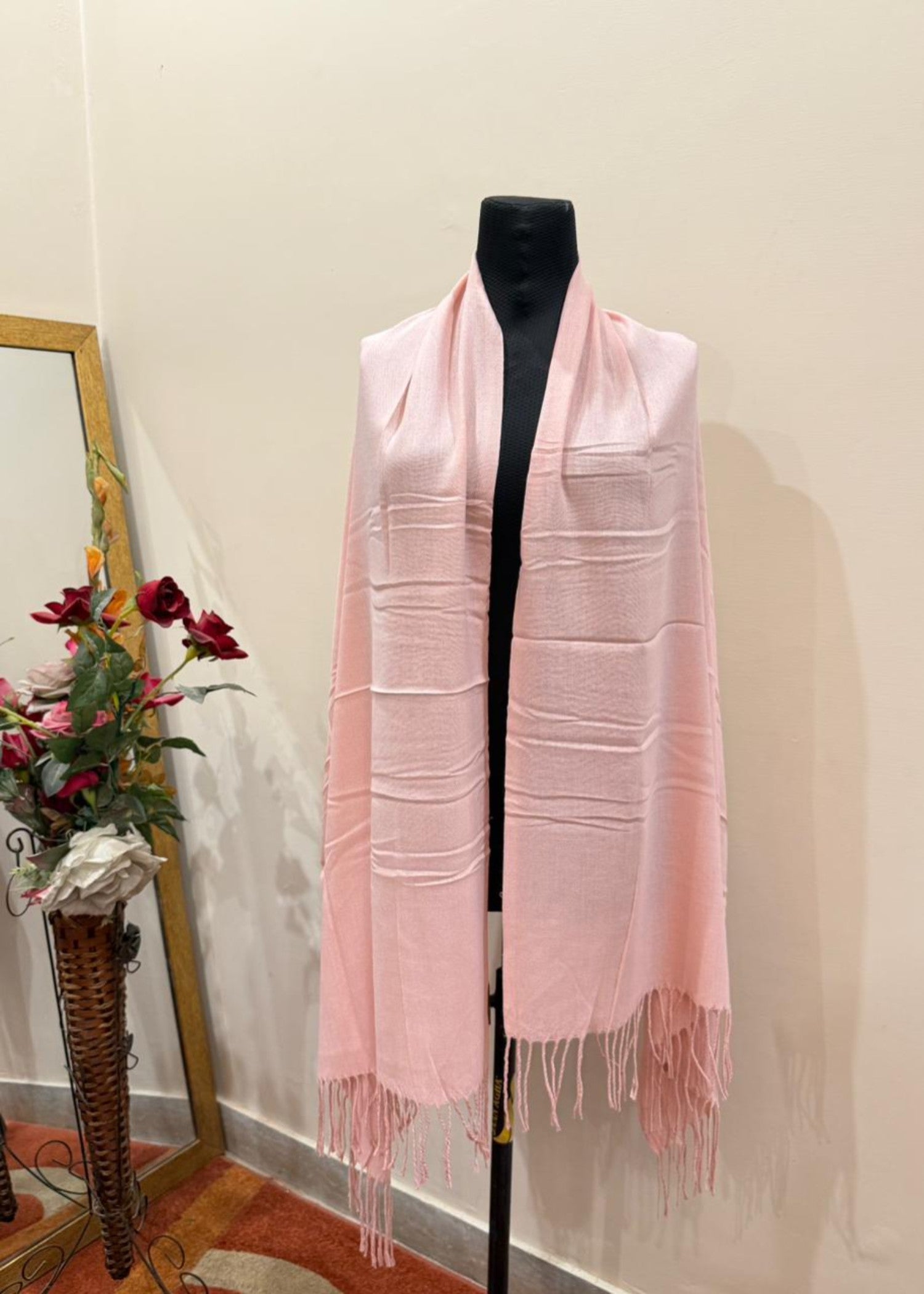 cashmere wool Hijab in Pastel pink