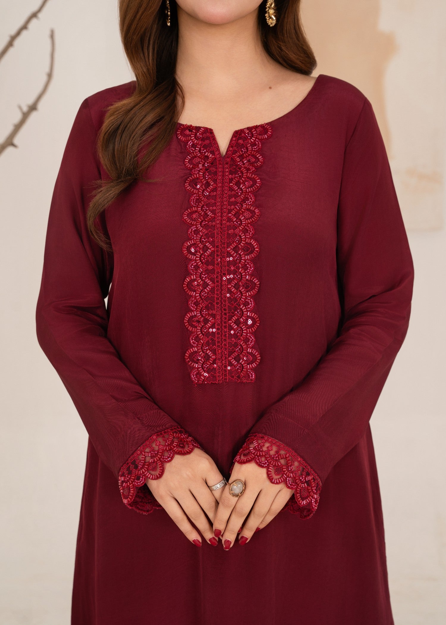 grip Kaftan in Maroon