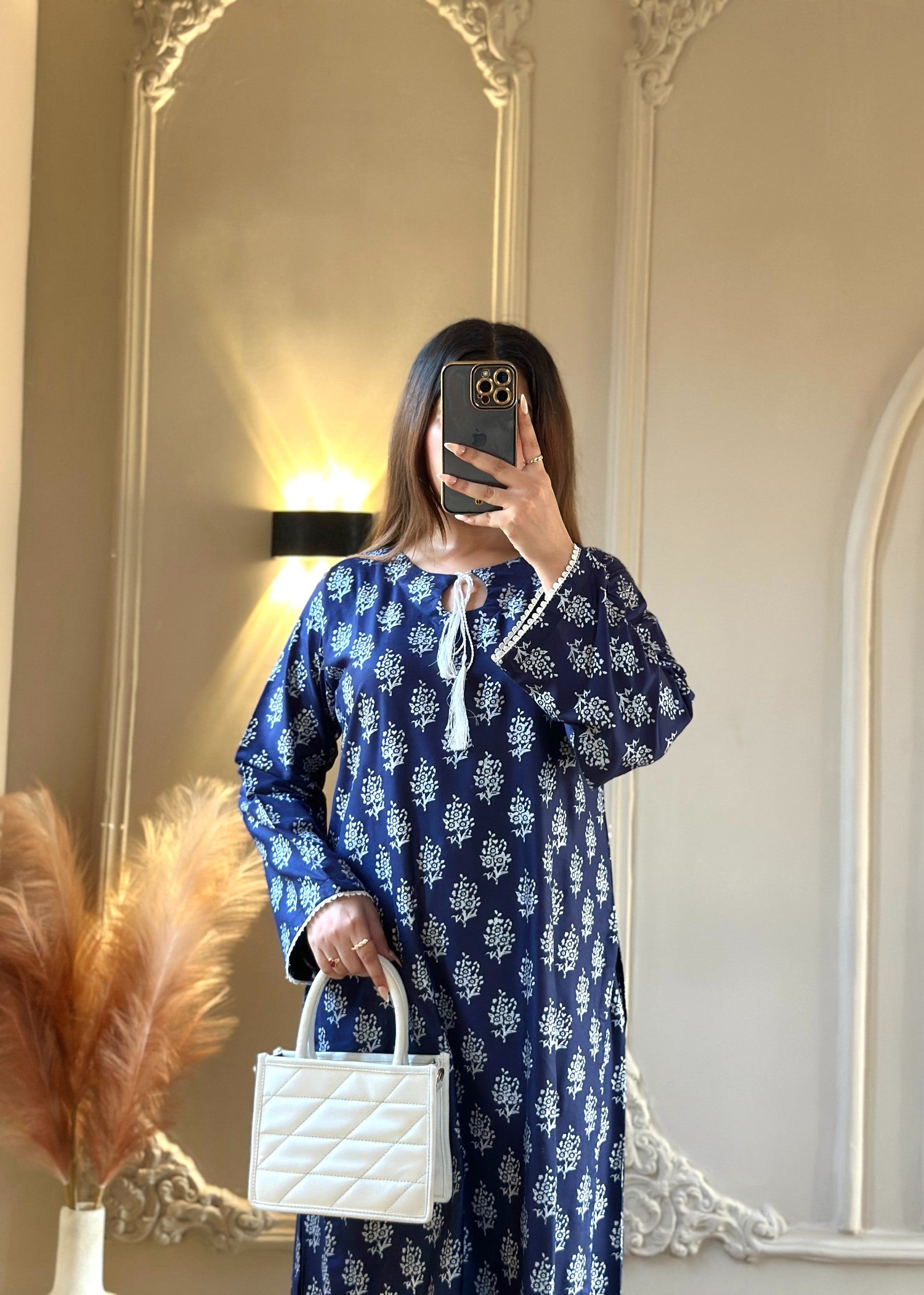 arabic lawn Co Ord Sets in Navy blue