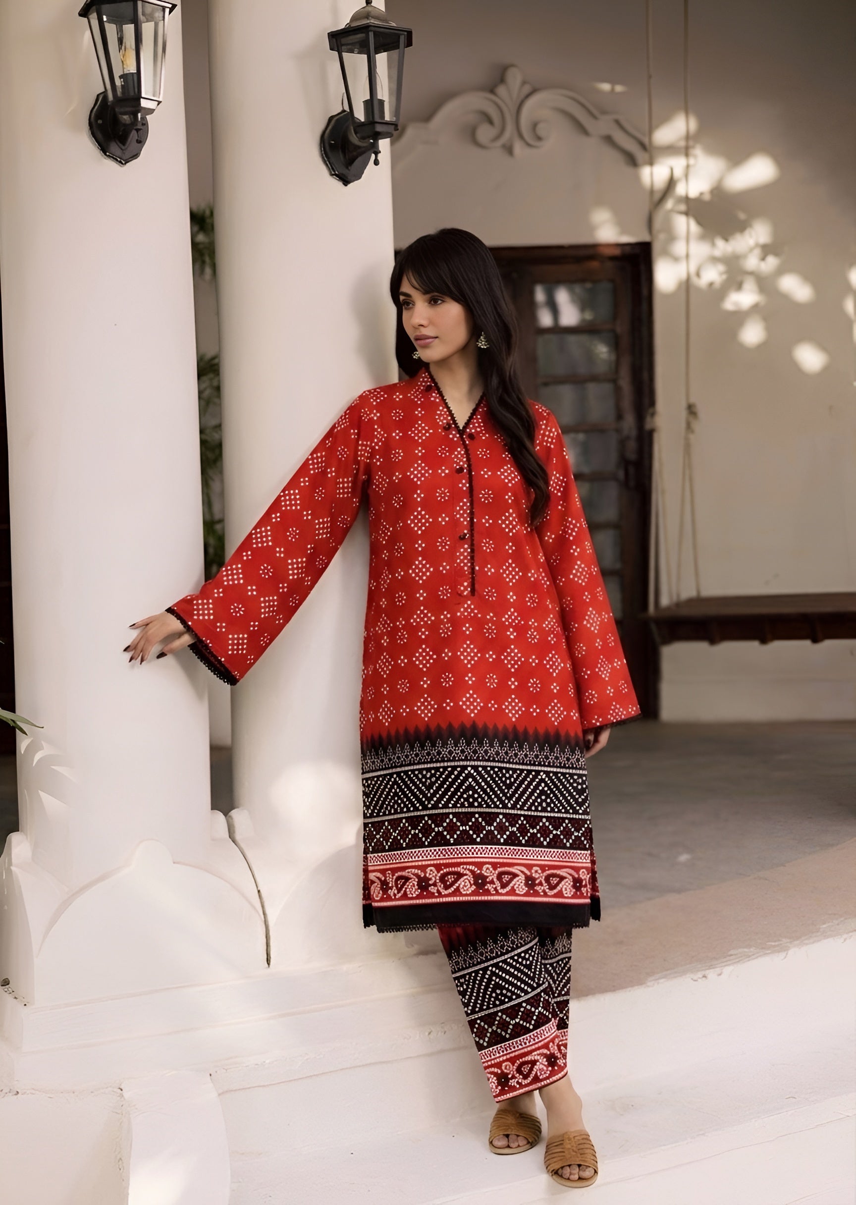 cambric Co Ord Sets in Crimson