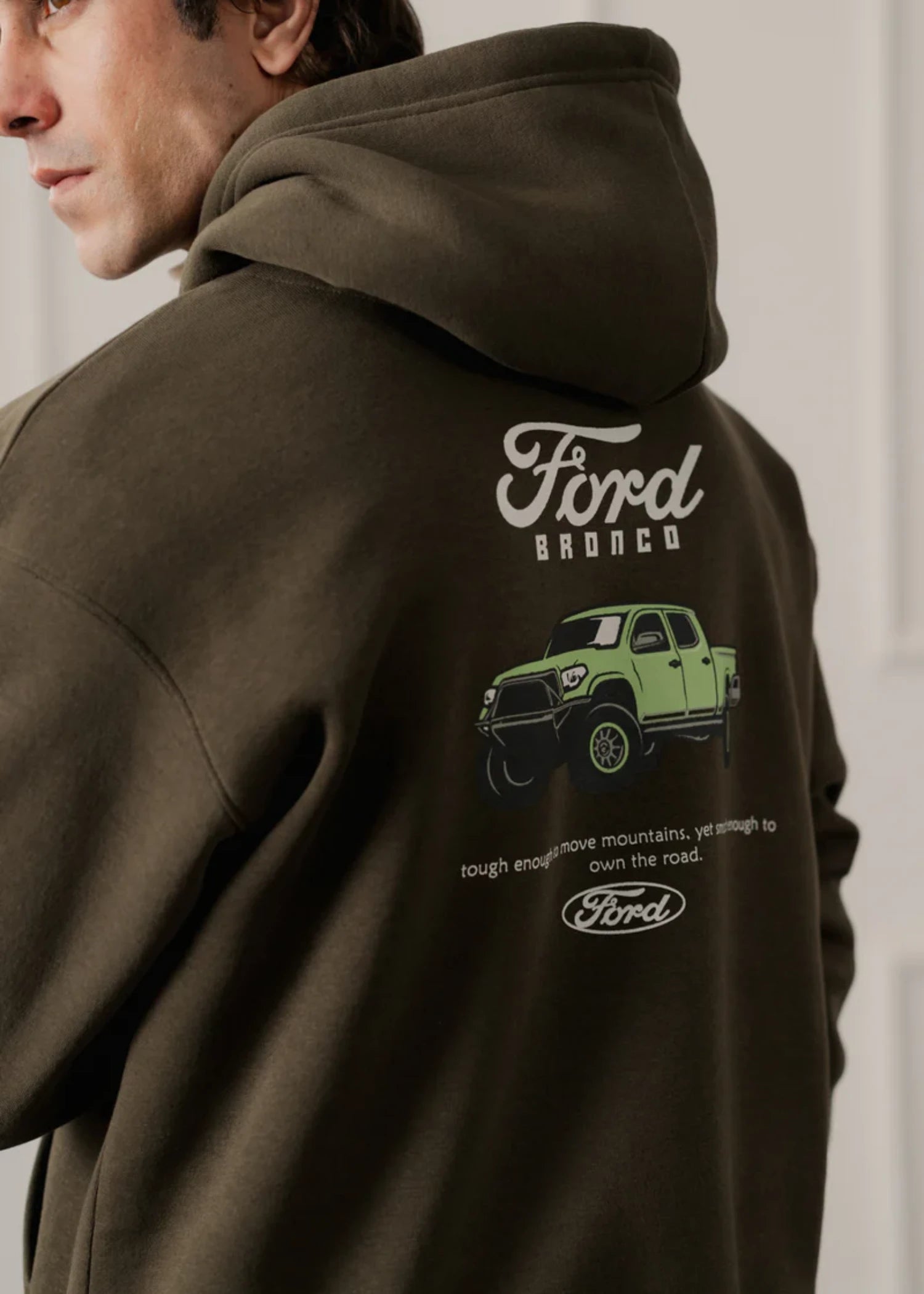 cotton Hoodie in Olive green