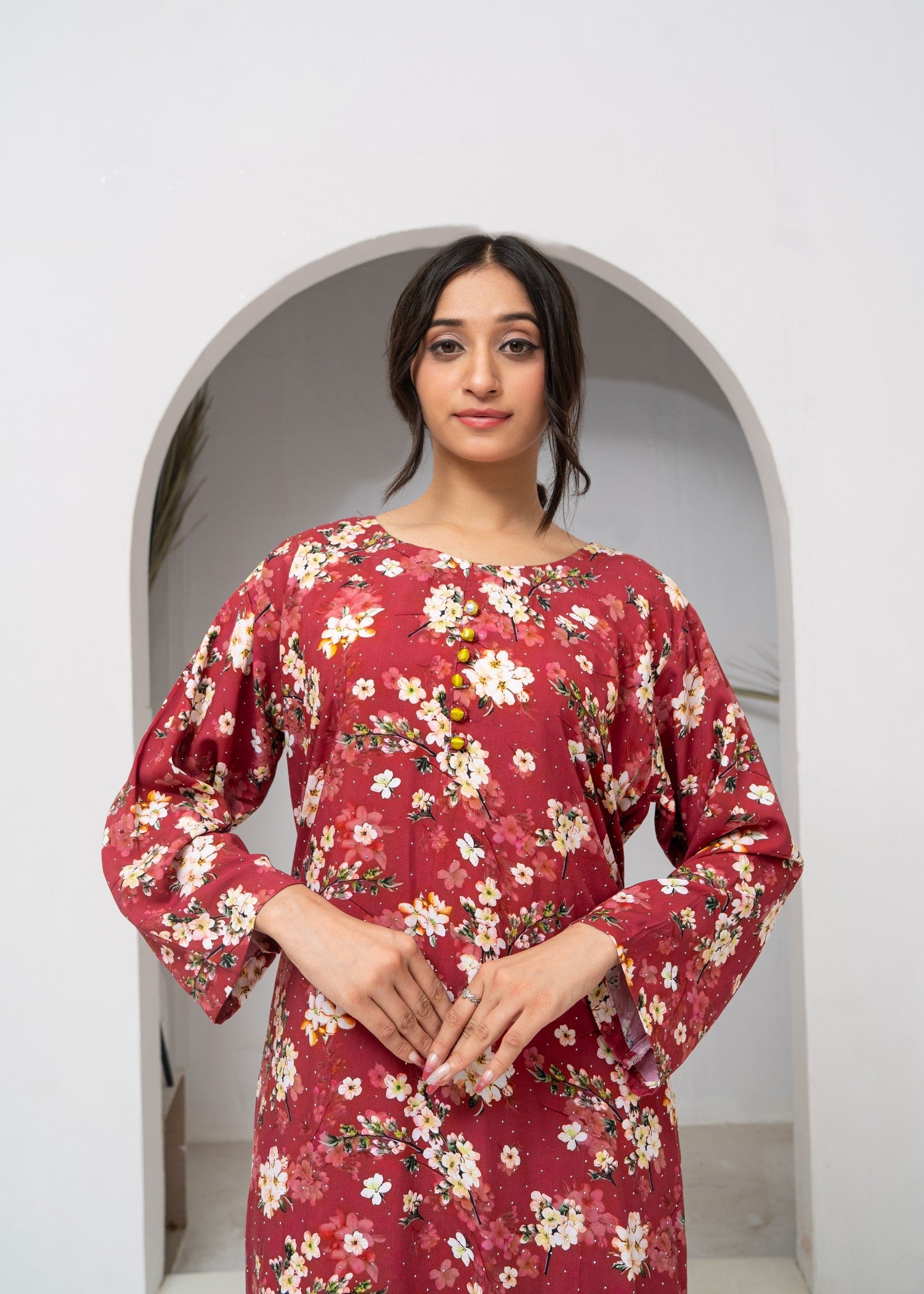 cotton Co Ord Sets in Carmine
