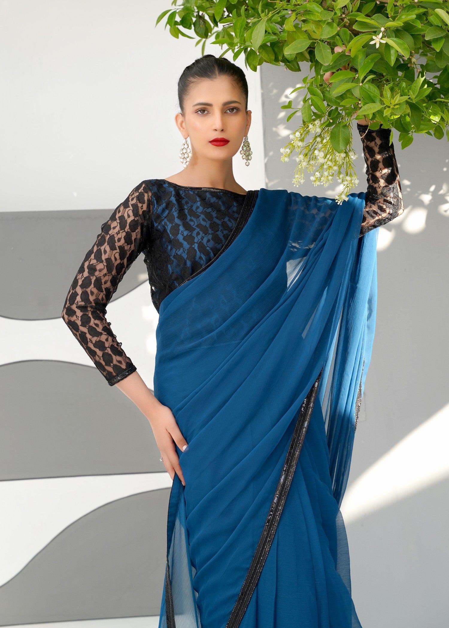 silk Saree in Teal
