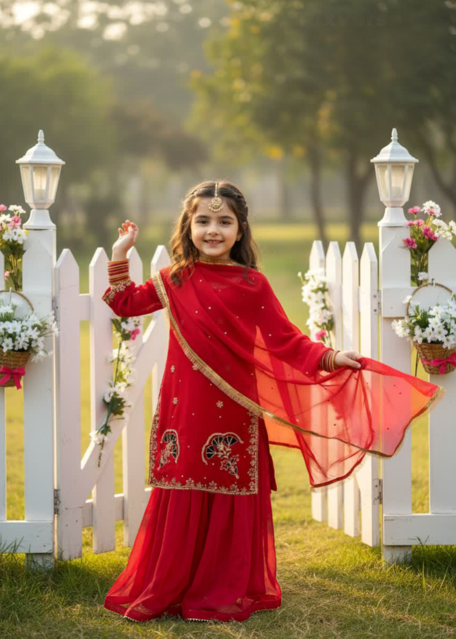 chiffon Sharara in Red