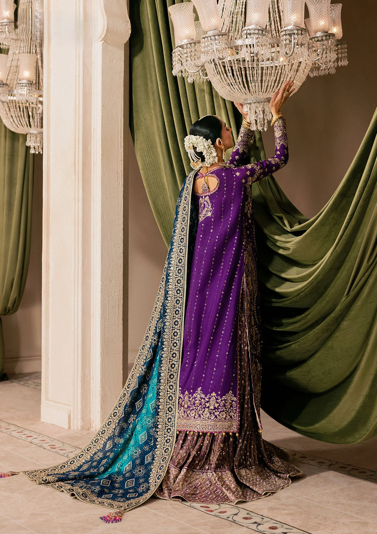 medium silk Sharara in Purple