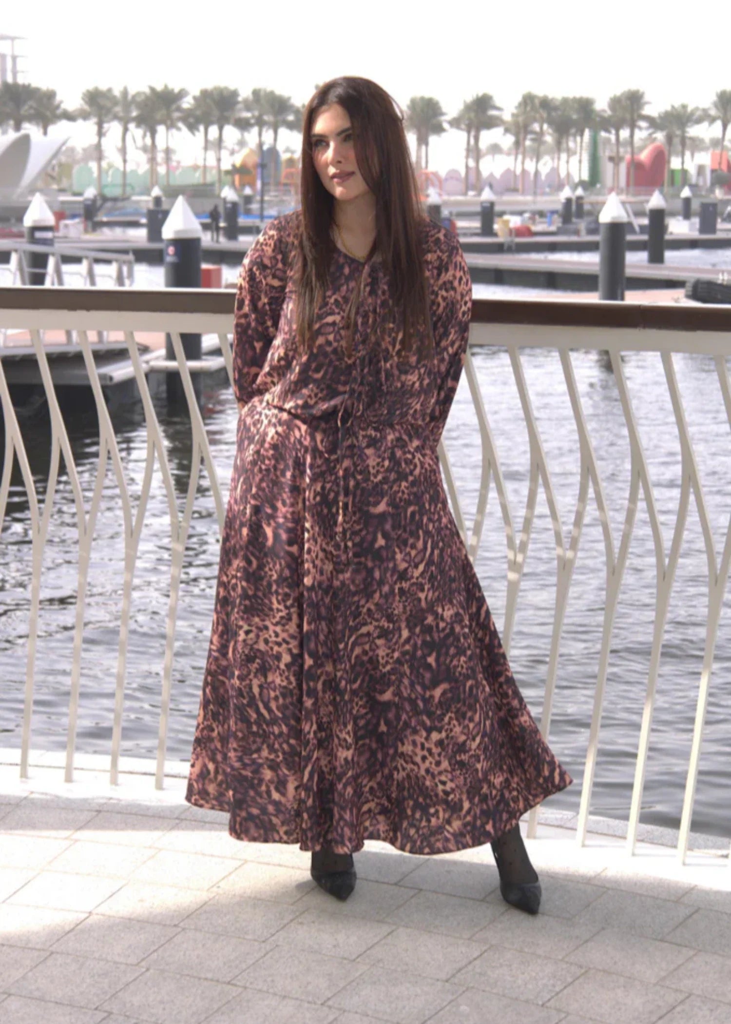 crepe Skirt in Brown
