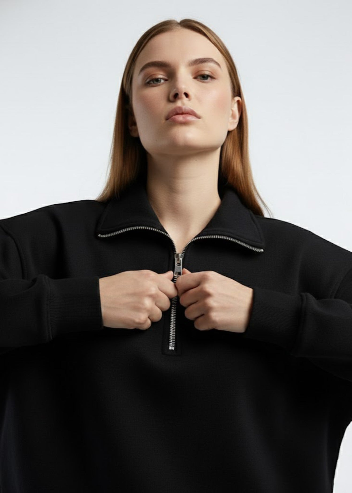 cotton Sweatshirt in Black
