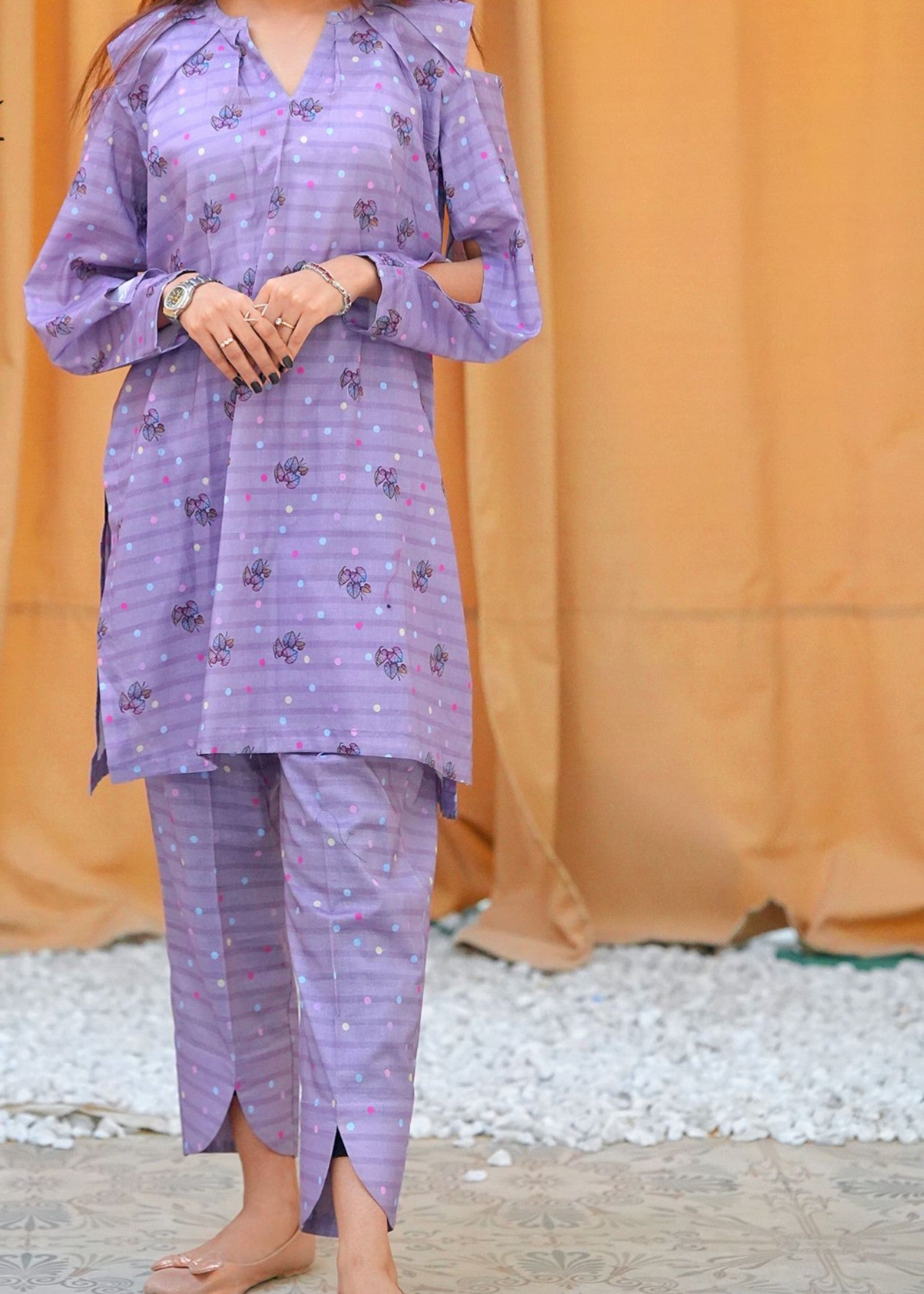 lawn Unstitched in Purple ash