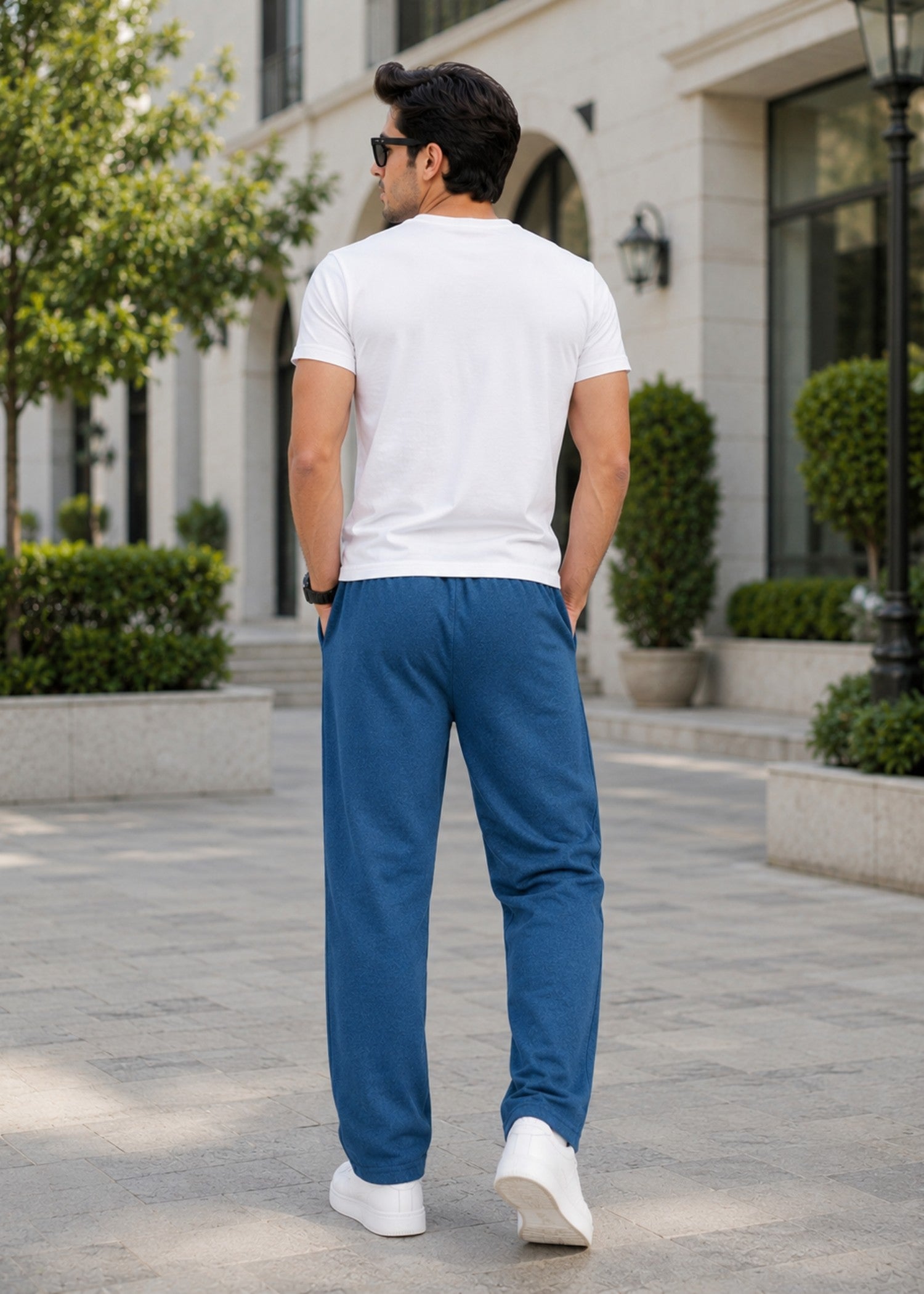 cotton Trousers in Yale blue