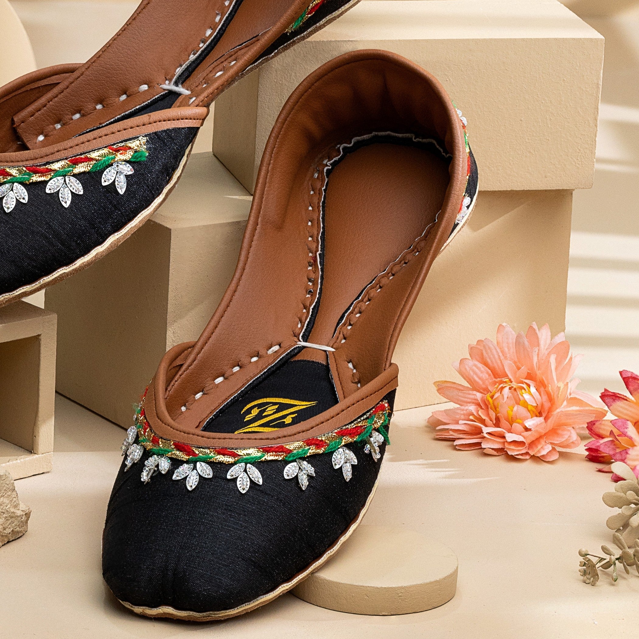 Khussa in Black by - High Quality Women Khussa QHX7589