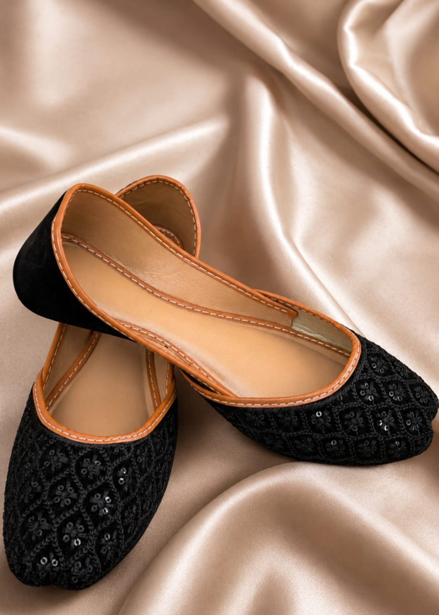 Khussa in Black by - High Quality Women Khussa MOG1370