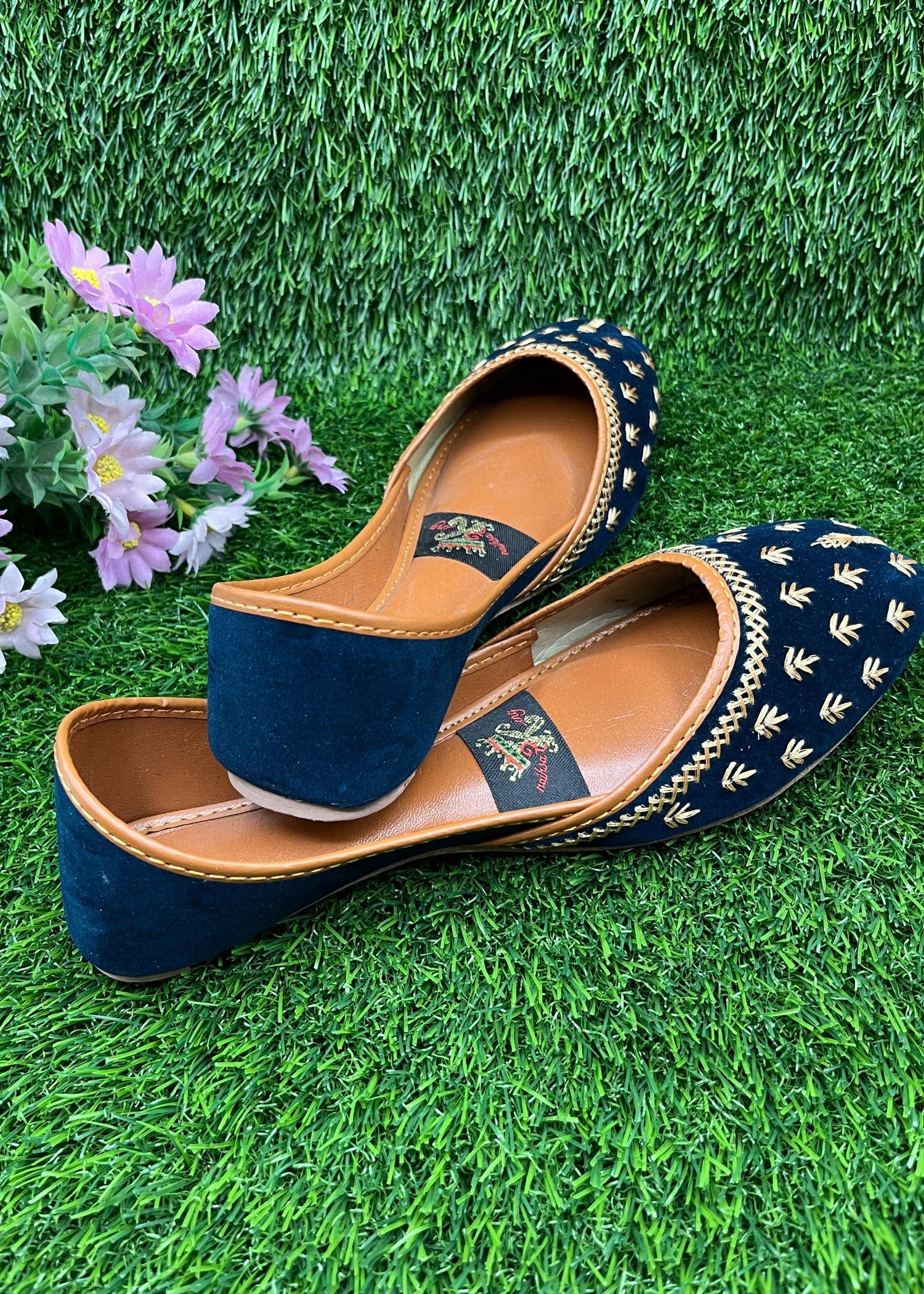 Khussa in Cobalt blue by - High Quality Women Khussa SFF2711