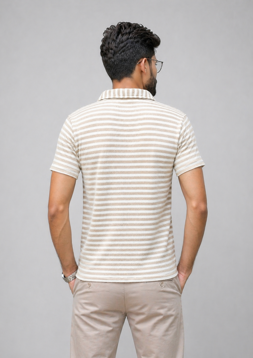 cotton net Polo Shirt in Multi